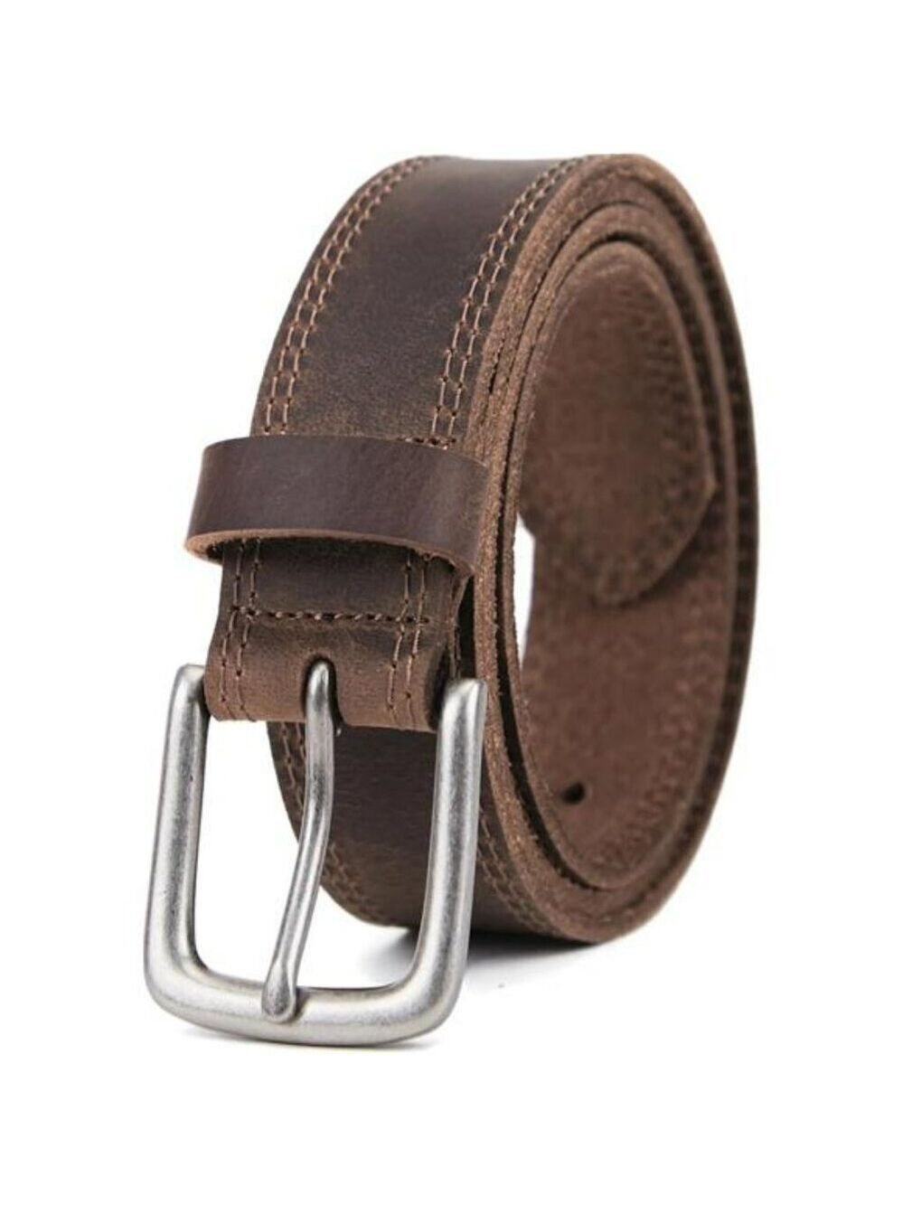 Mens Genuine Leather Belt Classic Everyday Jeans Work Casual Heavy Duty Strap